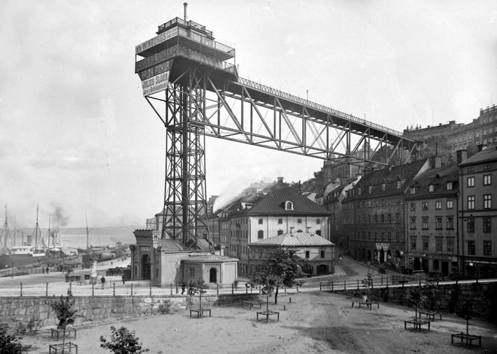 Freiluftaufzug Katarinahissen in Stockholm Södermalm